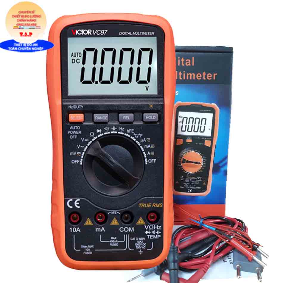 VICTOR VC 97 đồng hồ vạn năng điện tử TrueRMS VICTOR VC-97 đo AC/DC, Điện trở ,Điện dung,Tần số,nhiệt độ,diot,thông mạch