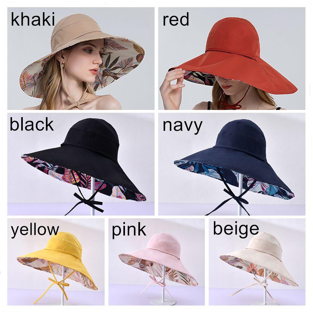 Mũ Rộng Vành Hở Chóp Có Thể Gấp Gọn Tiện Dụng Thời Trang Đi Biển Cho Nữ