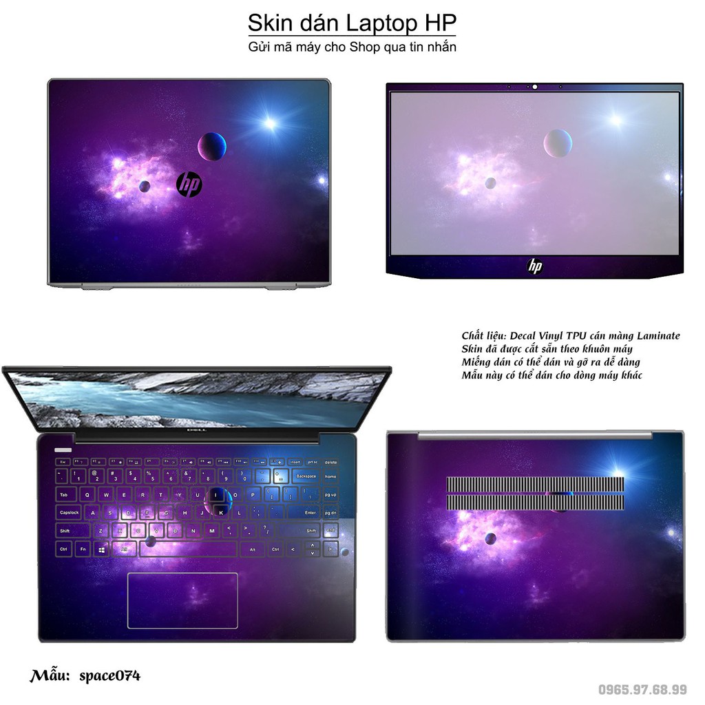 Skin dán Laptop HP in hình không gian nhiều mẫu 13 (inbox mã máy cho Shop)