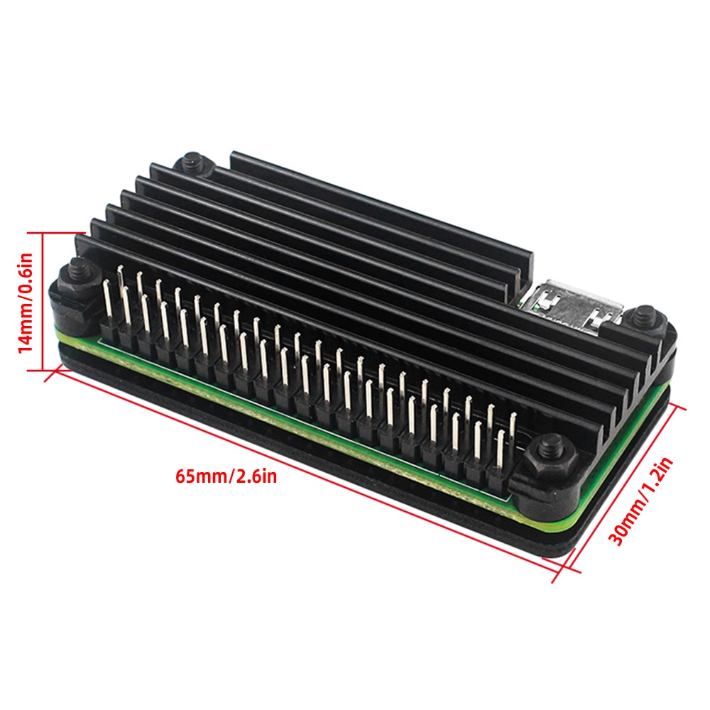 Vỏ bọc mạch gắn PCBFUN bằng nhôm 2W có đầu ghim dành cho Raspberry Pi Zero