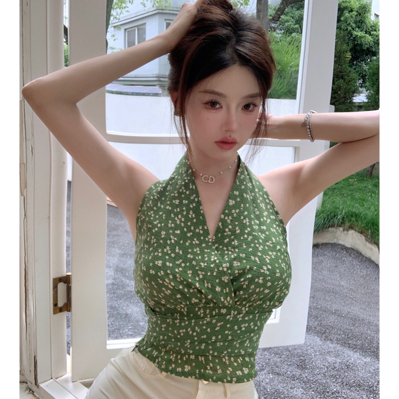 Áo Không Tay Họa Tiết Hoa Thời Trang Mùa Hè Quyến Rũ Cho Nữ