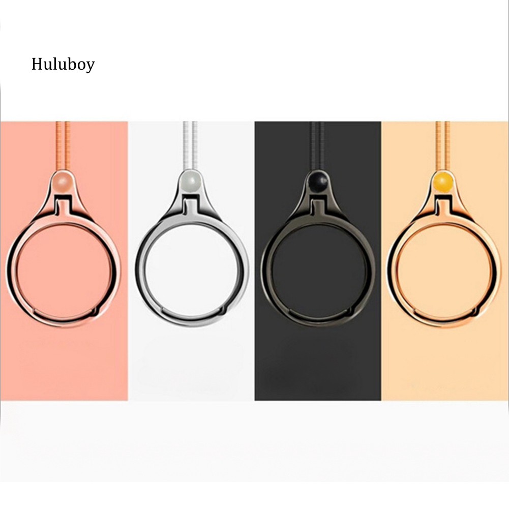 HLBY♠2 in 1 Metal Cell Phone Lanyard Finger Ring Multifunction Mobile Phone Holder