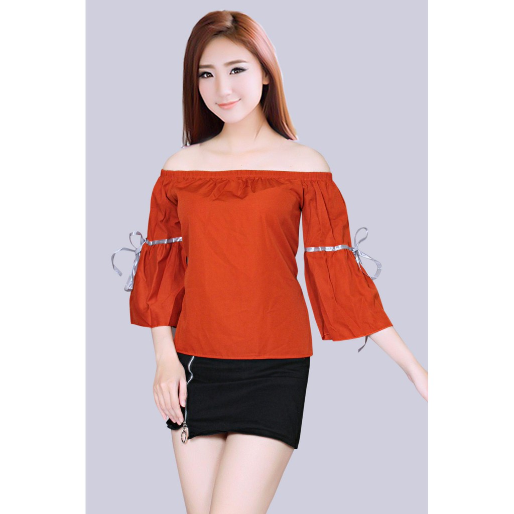 Áo Kiểu Nữ  Cup Ngực  Nơ Tay Thời Trang Mới SP Av72