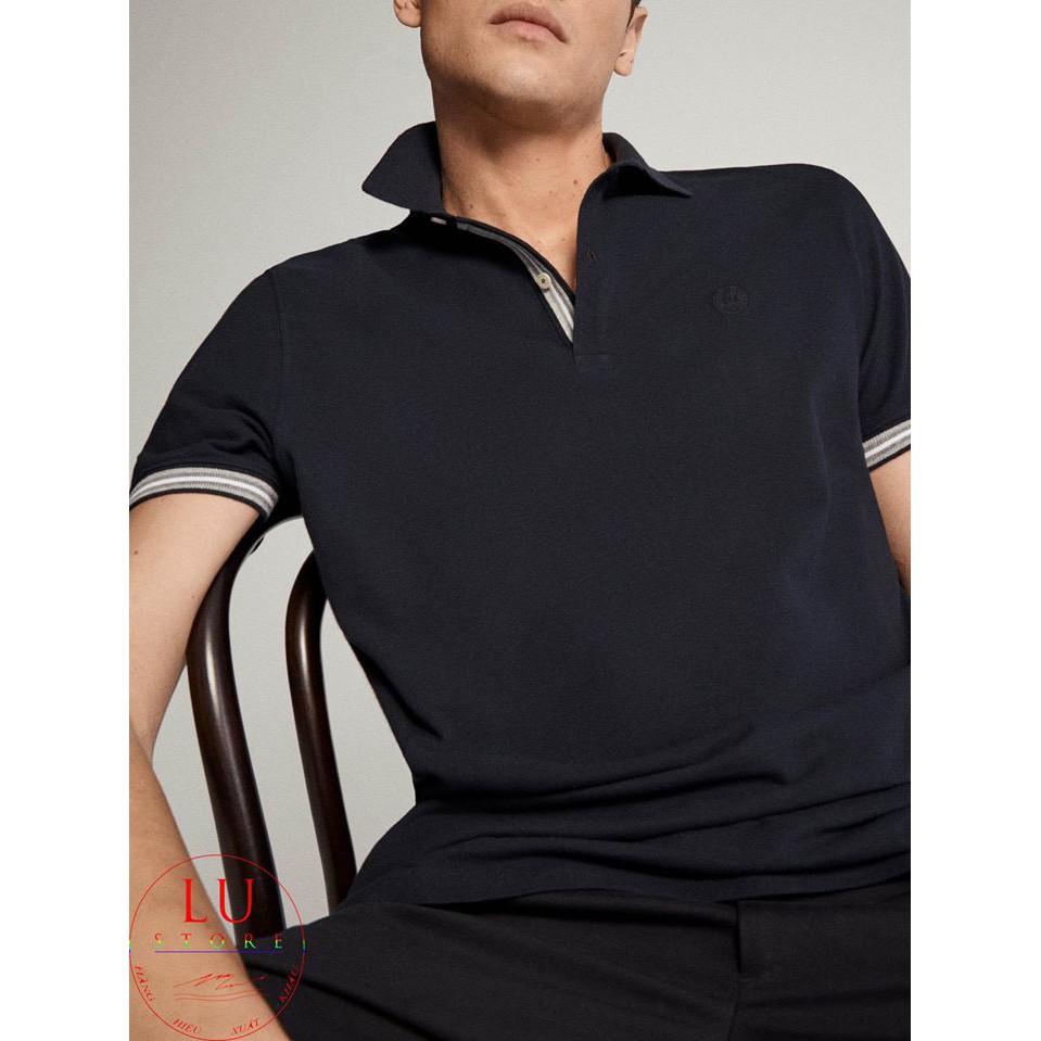 Áo Polo Massimo Dutti Heathered cotton