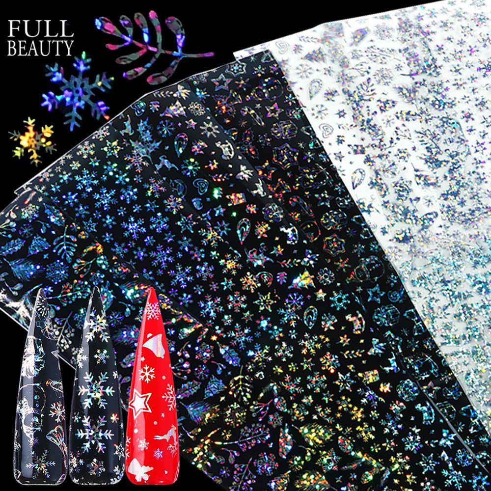 OKDEALS Set 10 Sticker 3D Chủ Đề Giáng Sinh Dán Móng