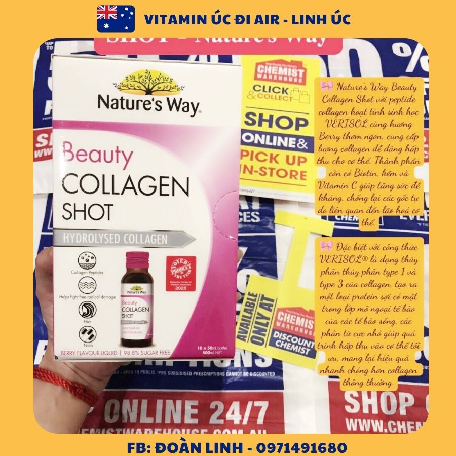 (Vitamin úc đi air) Collagen Nature’s Way  Beauty Collagen Shot