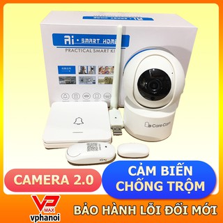 Bộ Camera CareCam 2.0Mp + cảm biến chống trộm có chuông báoo