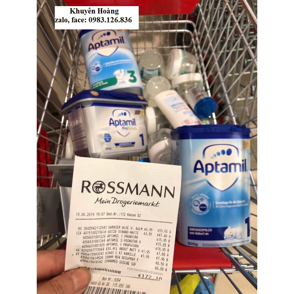 Sữa Aptamil nội địa Đức đủ số 1,2,3 1+ 2+ 800g