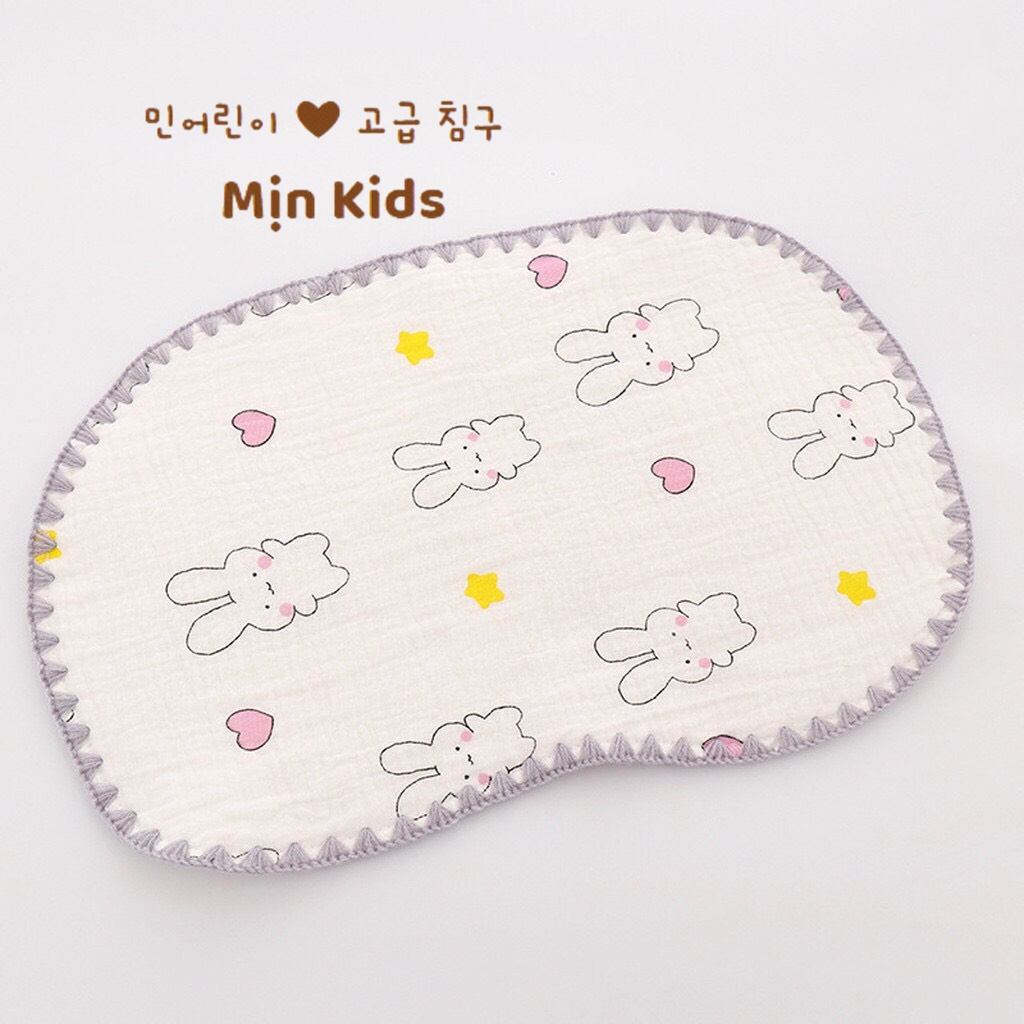 Gối Xô Sơ Sinh Cotton 10 Lớp Mềm Mại Thoáng Khí Cho Bé - Mịn Kids