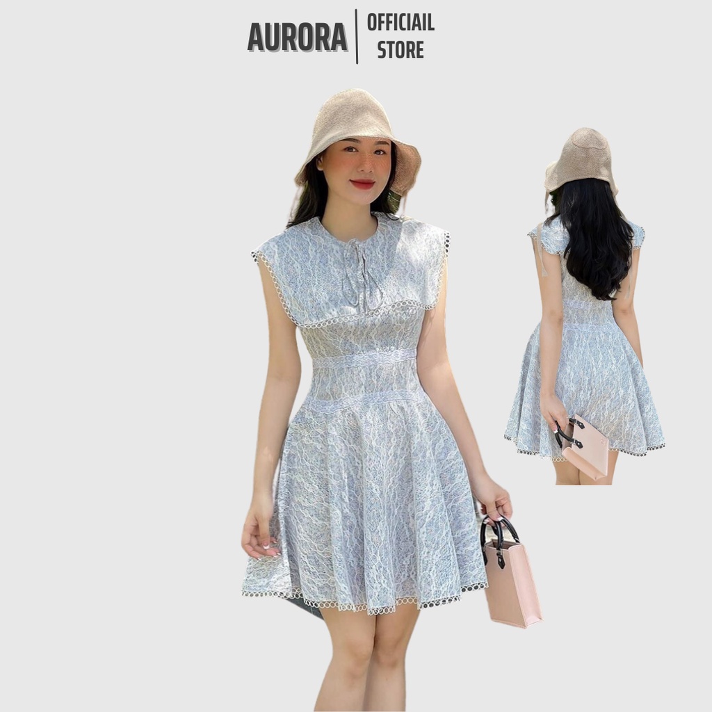 Váy thiết kế AURORA phối ren chất tằm ép cao cấp dự tiệc sang chảnh