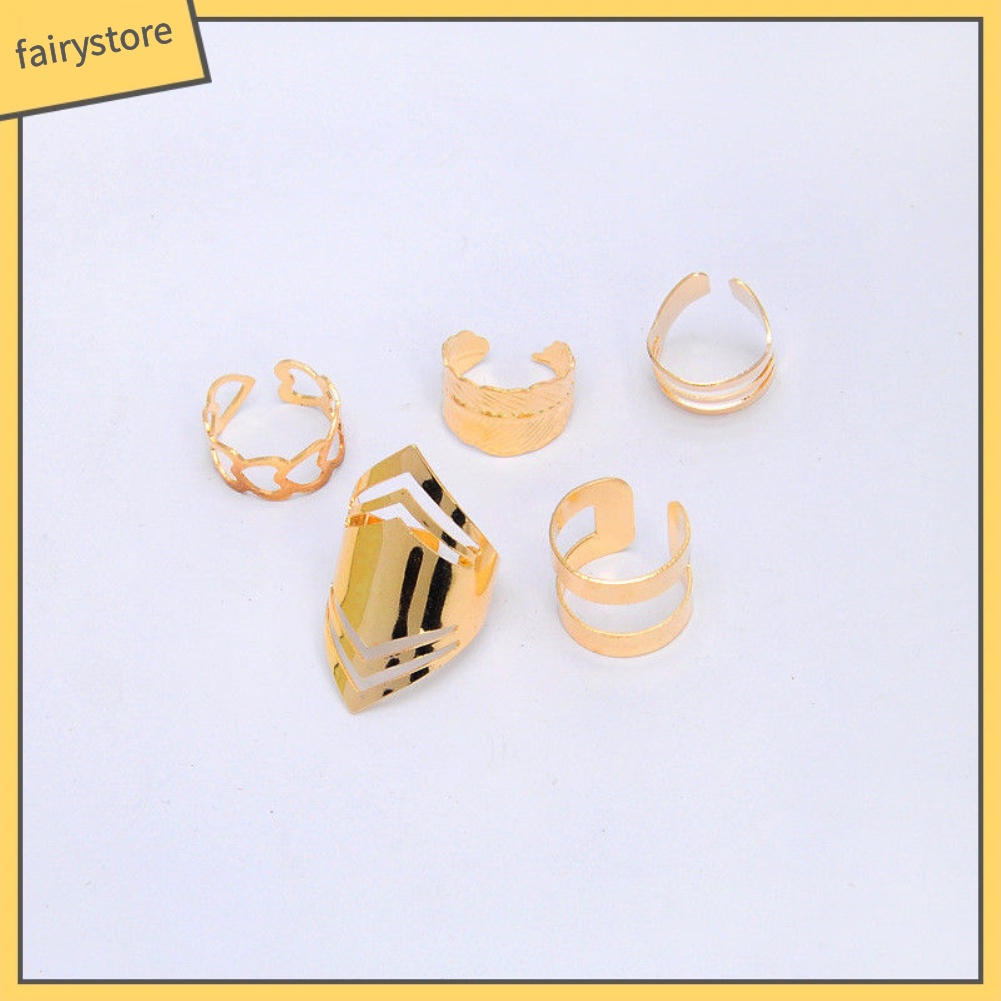 Set 5 Nhẫn Đeo Đốt Ngón Tay Thiết Kế Đa Dạng Thời Trang Cho Nữ