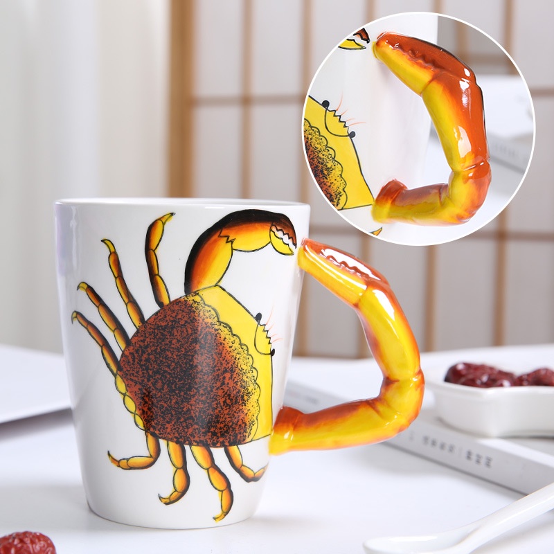 Cốc sứ uống nước có tay cầm hình thú 3d sáng tạo