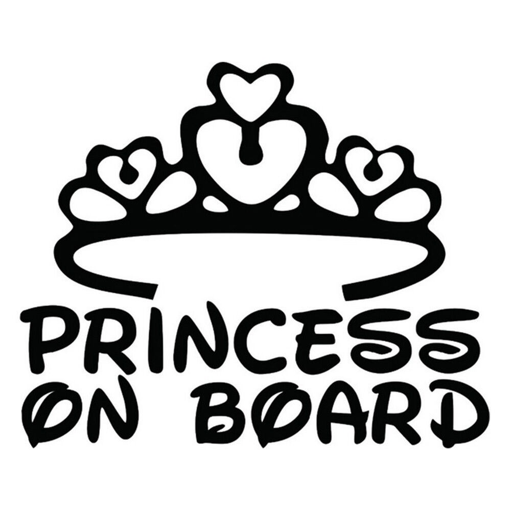 Decal Dán Cửa Sổ Xe Hơi In Chữ Princess On Board Baby