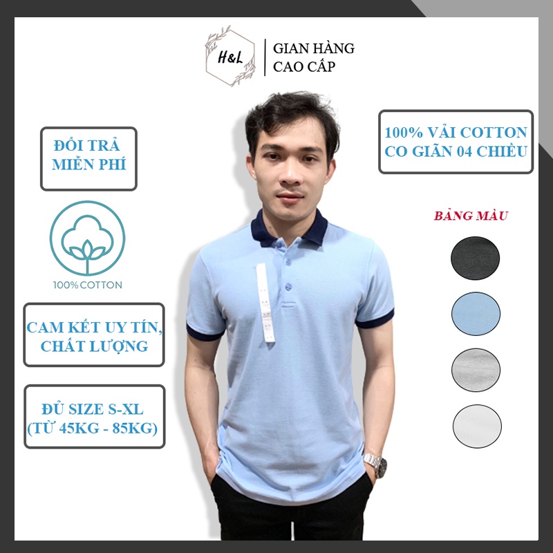 Áo polo nam cao cấp, áo thun nam cổ bẻ, vải cotton co giãn 4 chiều, thanh lịch, sang trọng, form slim chuẩn đủ size