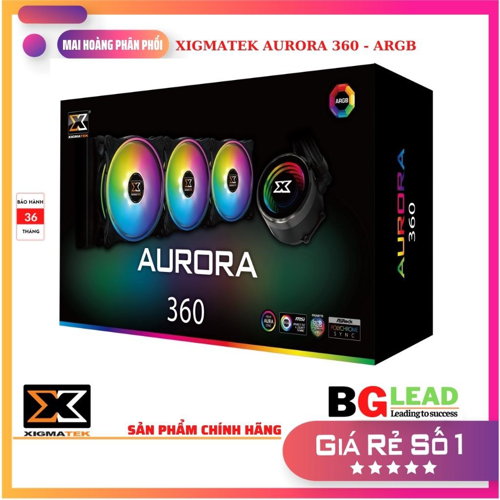  Tản nhiệt XIGMATEK AURORA 360 (EN42814) - ARGB, SUPPORT AMD TR4, ALL IN ONE WATERCOOLING