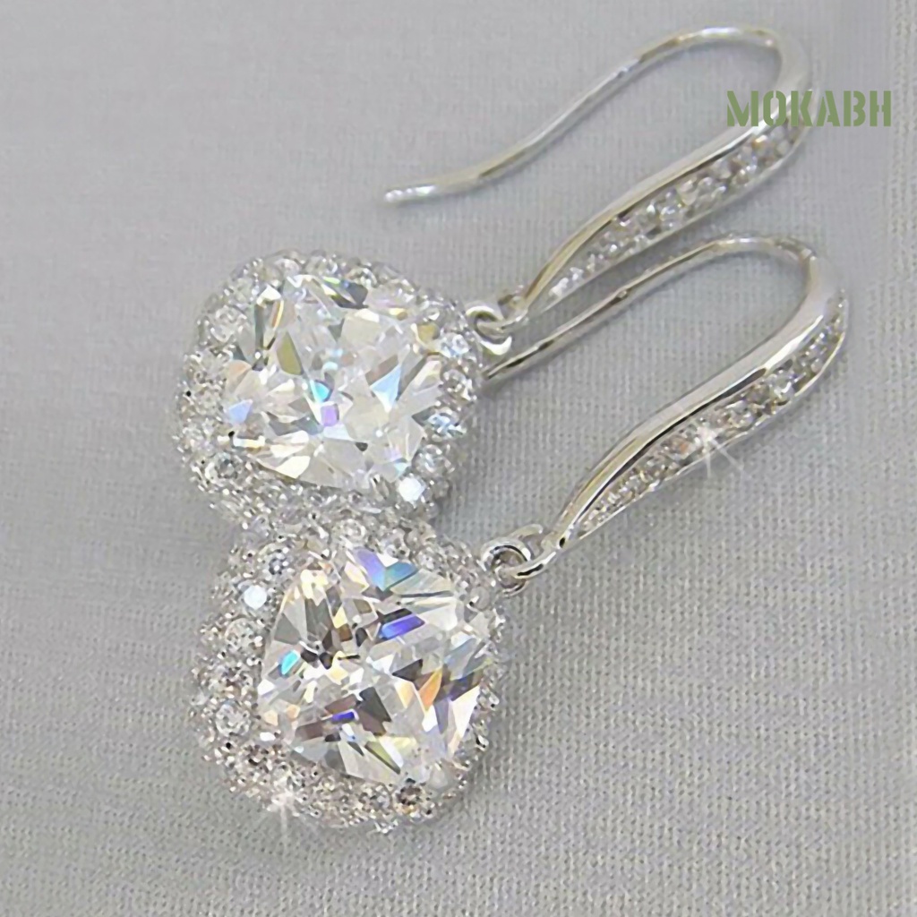 Bông Tai Dạng Móc Đính Đá Zircon Thời Trang Dự Tiệc