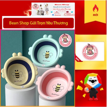 Chậu rửa mặt gấp gọn con ong cho bé