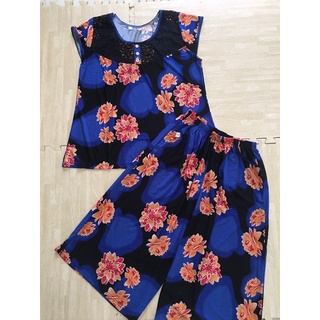 (BIGSIZE 57-70kg) Bộ trung niên thun lạnh quần ống rộng lửng nhiều màu