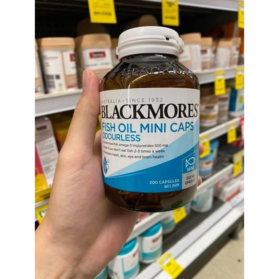 Dầu cá không mùi Blackmores Odourless Fish Oil Mini Caps 200 viên