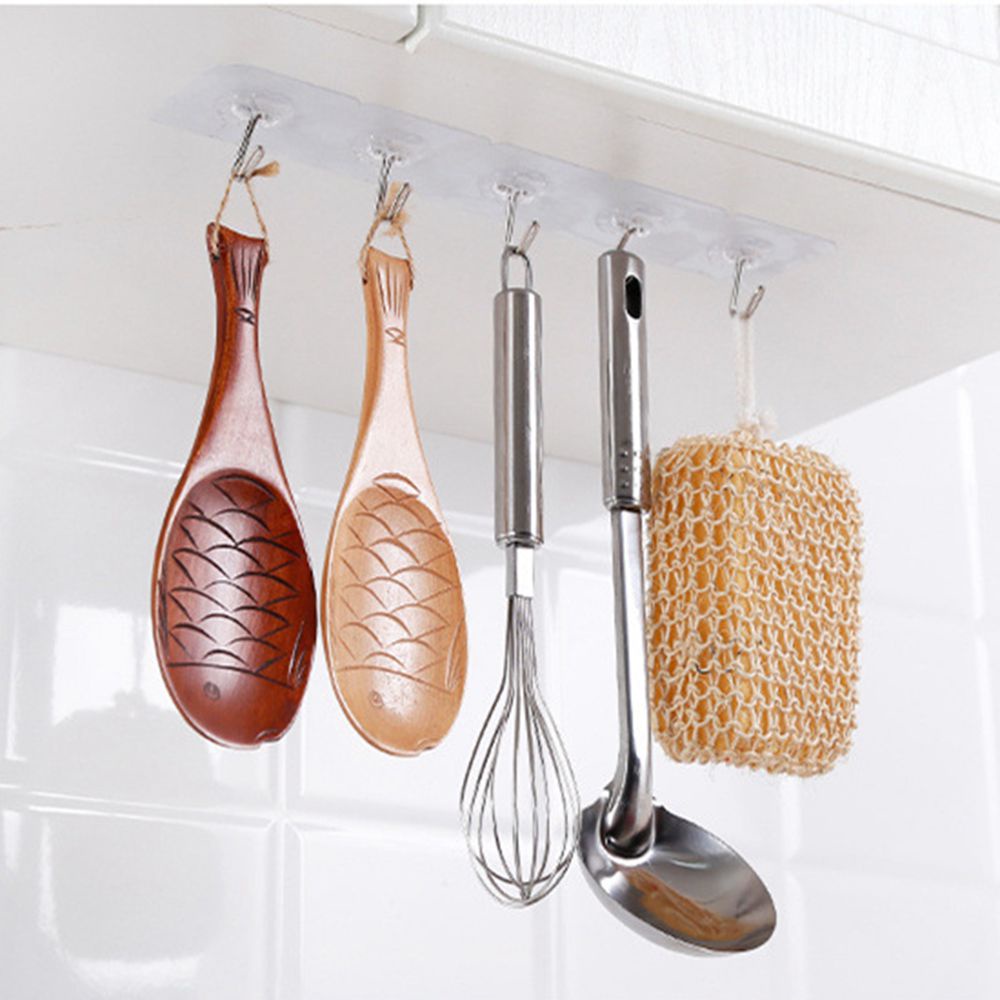 Móc treo đồ dán tường trong suốt chống nước có thể tái sử dụng tiện lợi