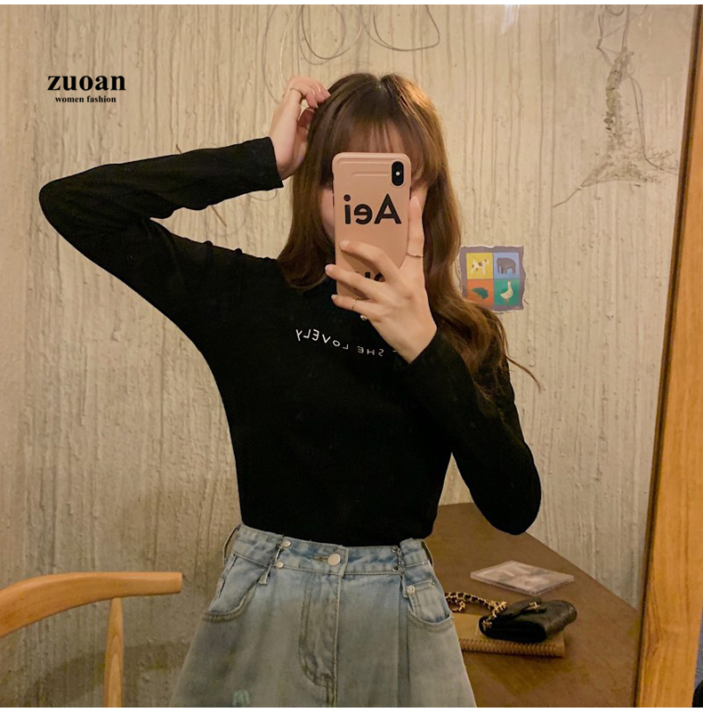 Áo thun SUXI cổ tròn dài tay phong cách Hàn Quốc thời trang dành cho nữ