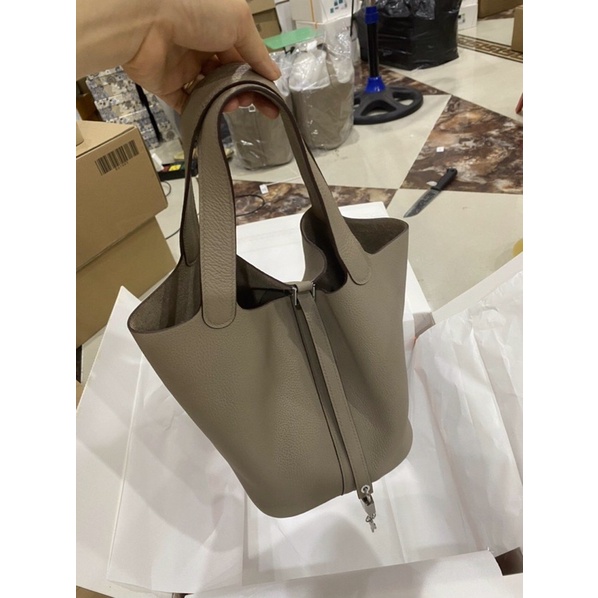 Túi H m picontin da bò size 25cm màu xám