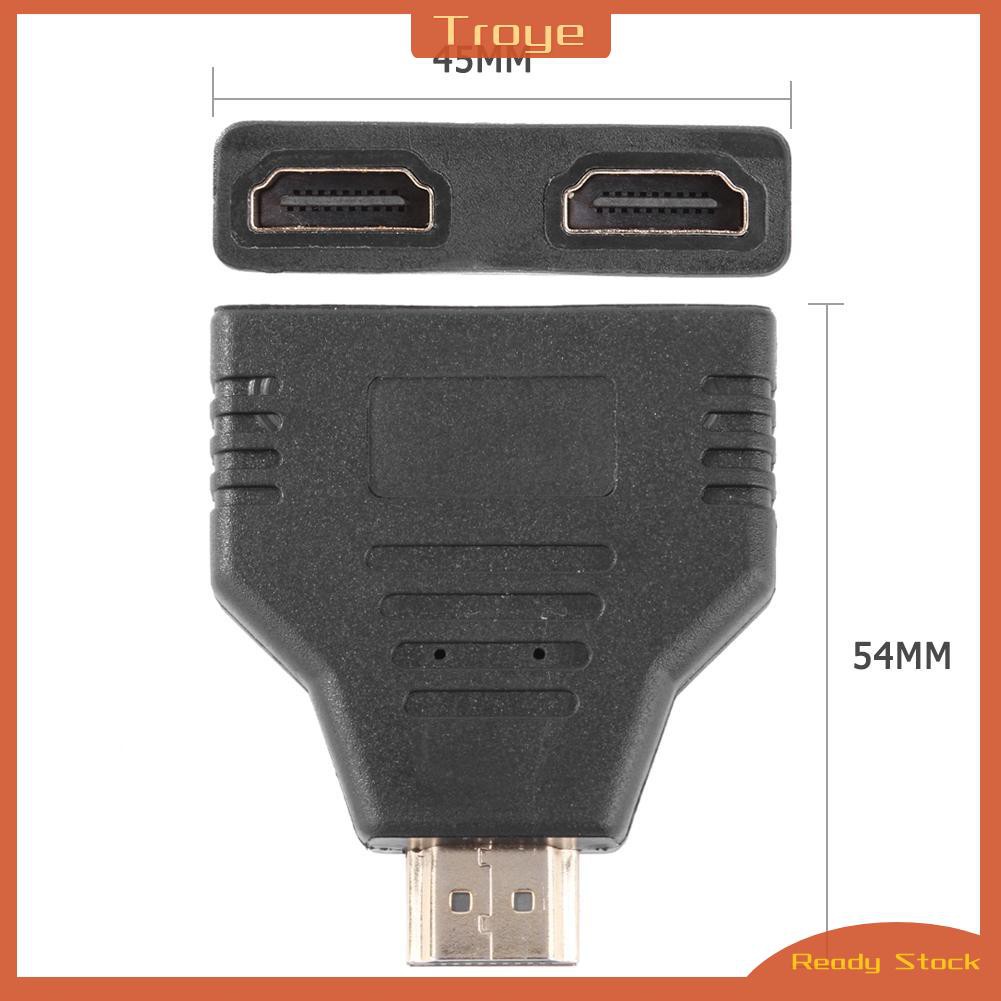 HDMI Port Male to 2 HDMI Female 1 In 2 Out 1080P Splitter Adapter Converter