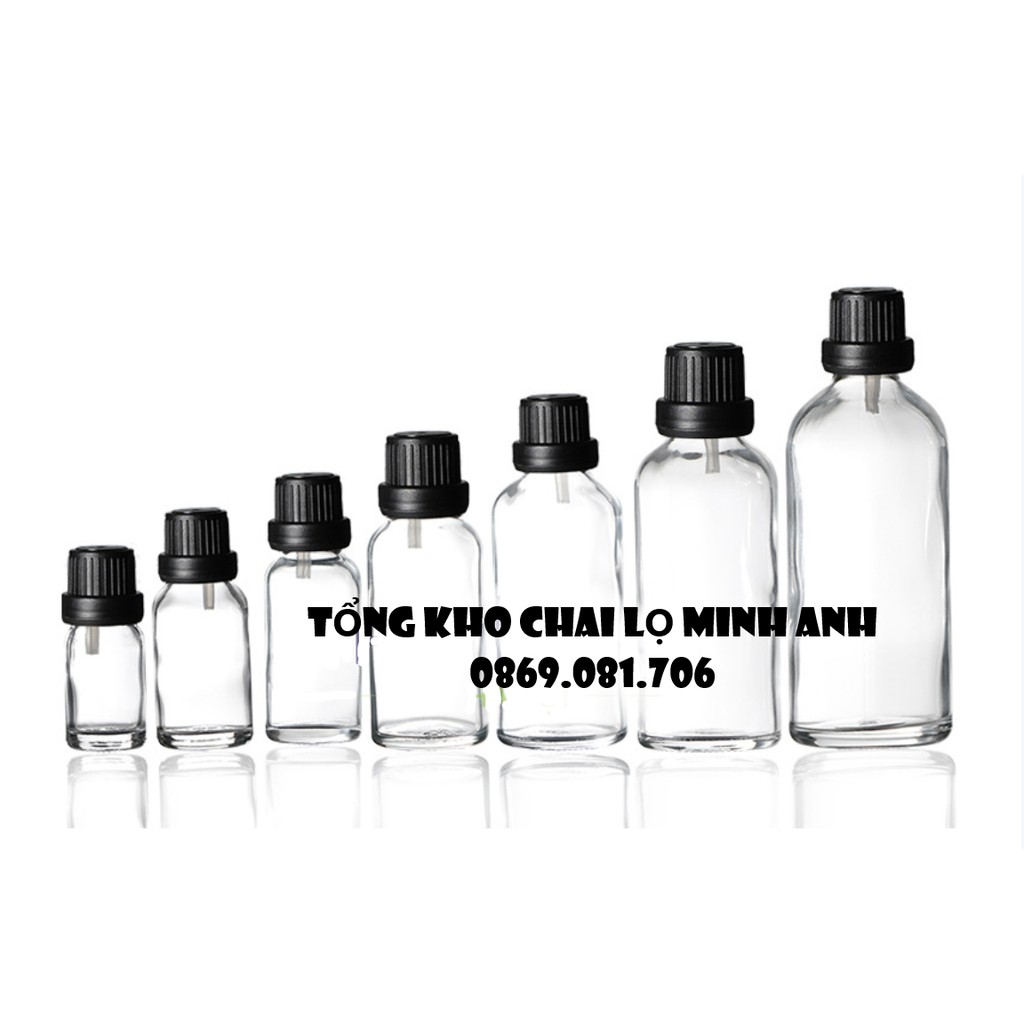 [Giá sỉ chỉ từ 4k] Lọ thủy tinh trắng nắp nhựa- [SIÊU BỀN] -  [5ml 10ml 15ml 20ml 30ml 50ml 100ml