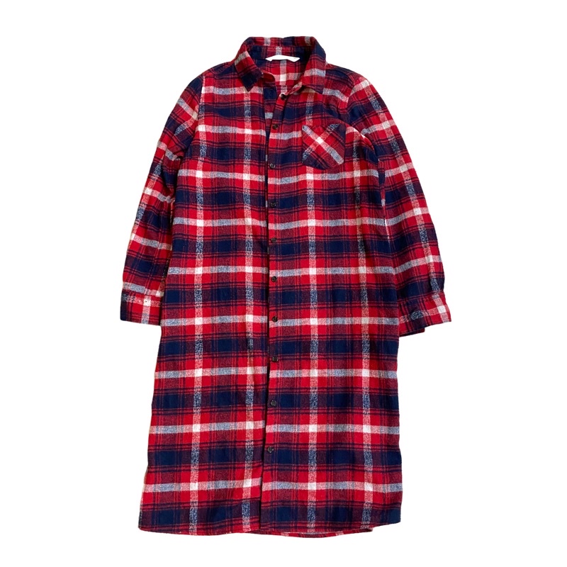 Pass thanh lý váy đầm yếm flannel cardigan phong cách Hàn Quốc