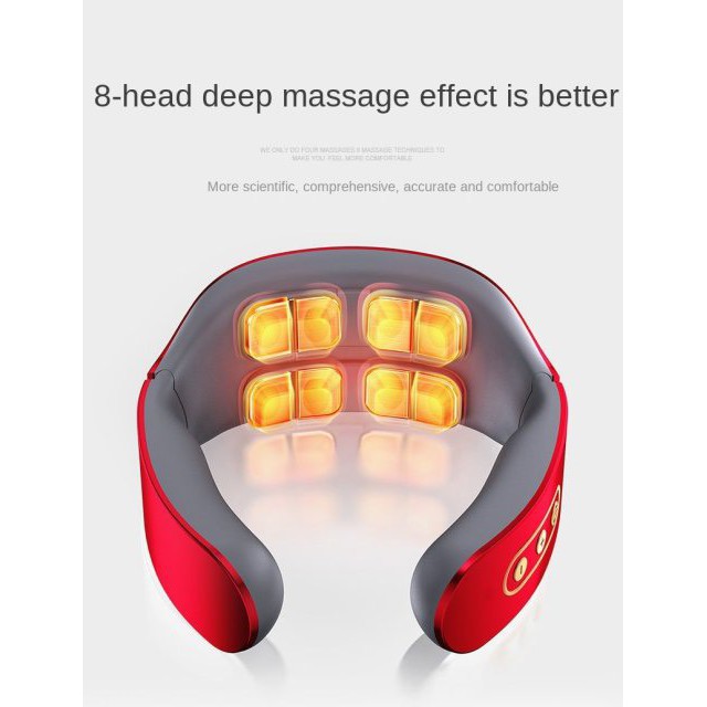 Máy Massage Cổ Vai Gáy 8 ĐẦU 12 Chế độ massage Xung Điện Thông Minh Đa Chức Năng  - Máy Mát Xa Cổ Vai Gáy, Đốt Sống Cổ