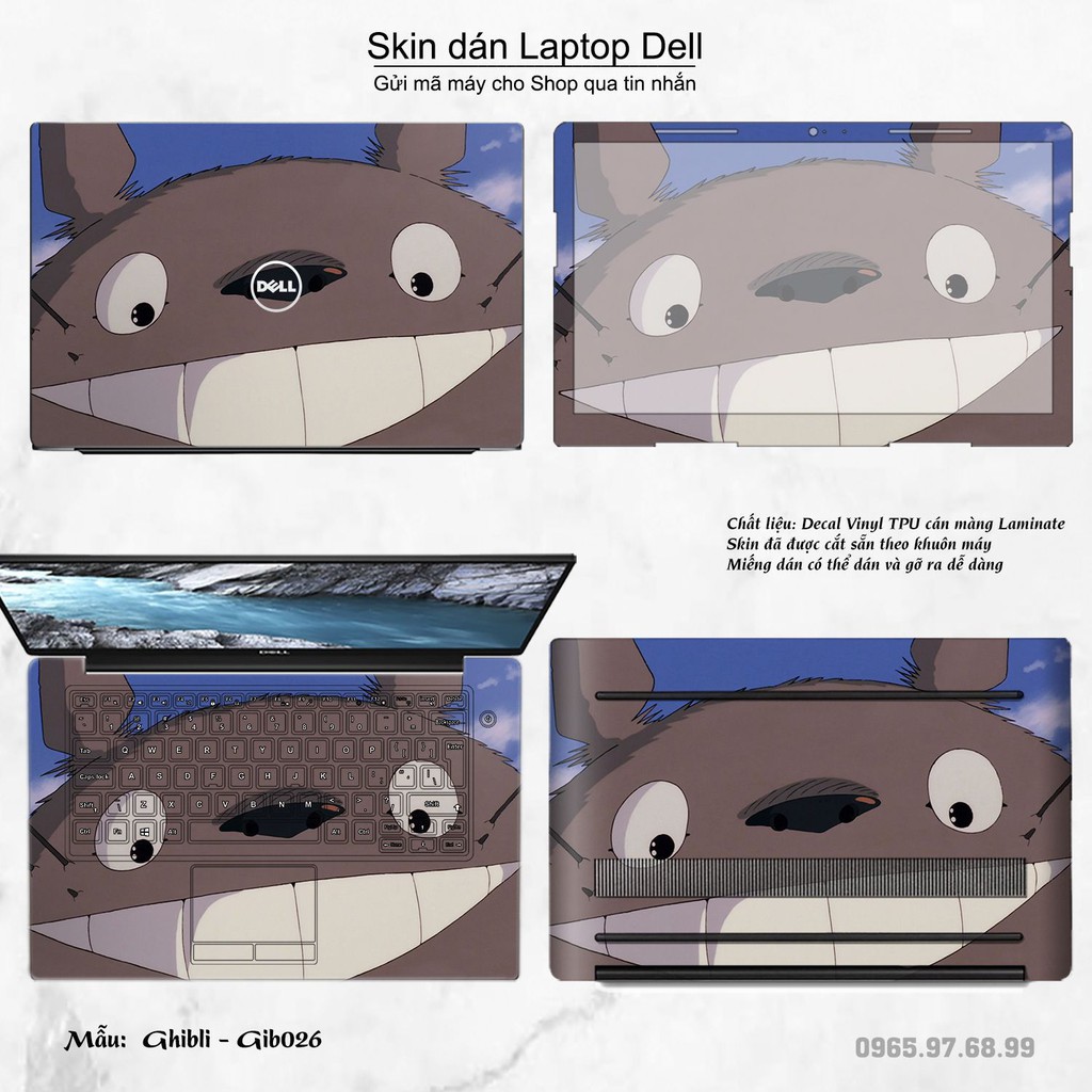 Skin dán Laptop Dell in hình Ghibli anime (inbox mã máy cho Shop)