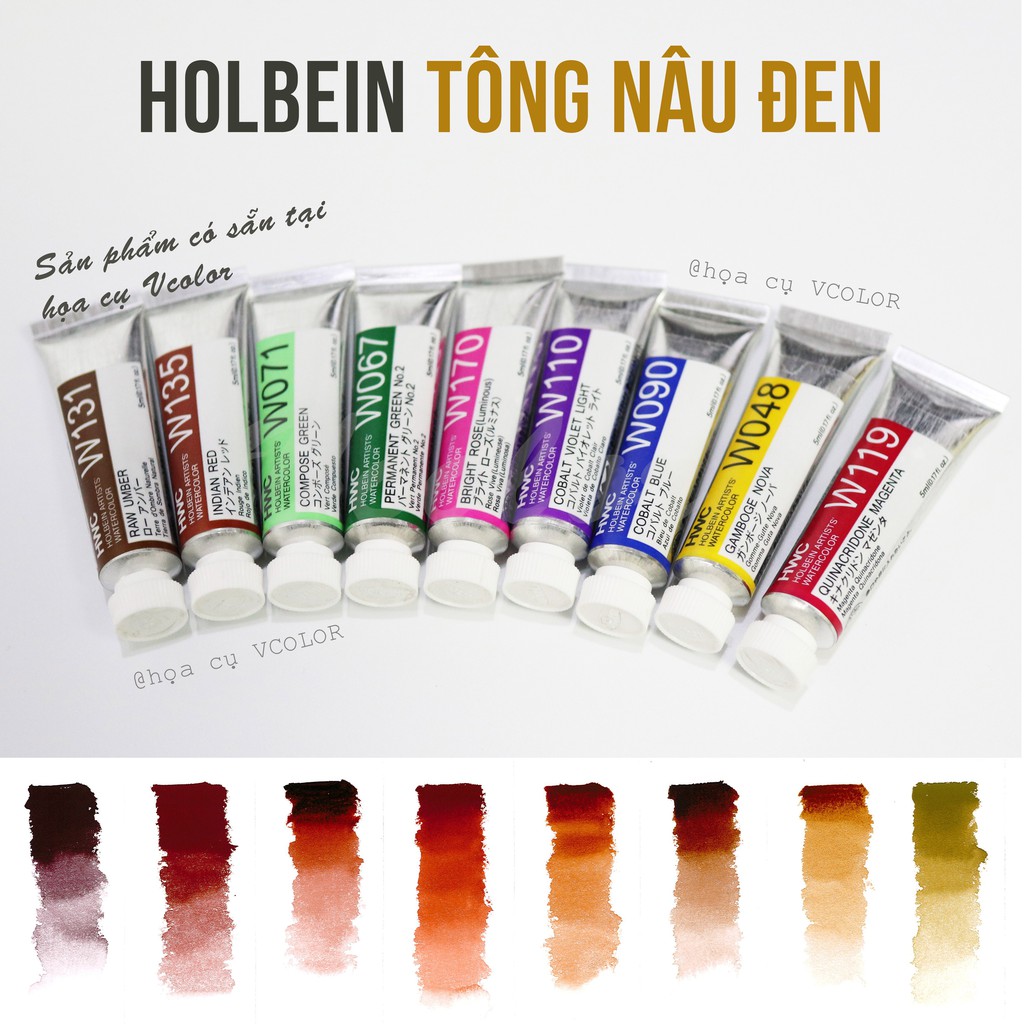 Rẻ Nhất Holbein Lẻ Tuýp Lẻ Holbein 5ml - Tông Nâu, Nâu Đen