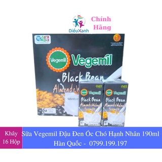 Sữa đậu nành vegemil đậu đen óc chó hạnh nhân 190ml - nhập khẩu hàn quốc