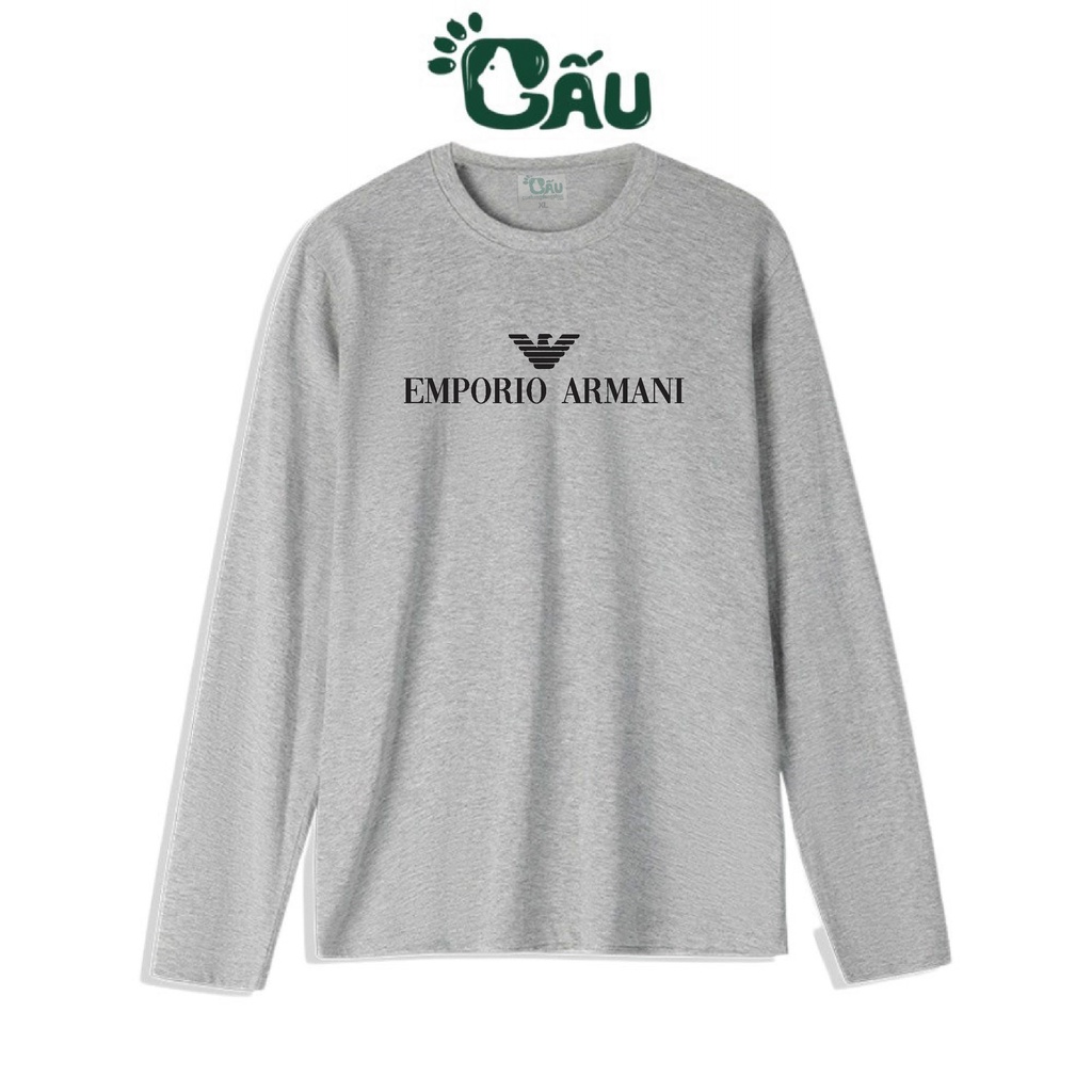 Áo thun tay dài Men194 vải coton dày dặn, mềm mịn, co dãn - form regular - TD EMPORIO ARMANI