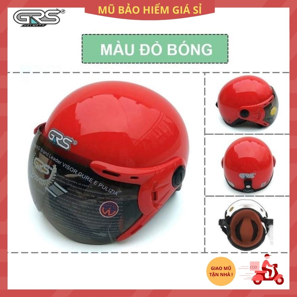 MŨ BẢO HIỂM 1/2 ĐẦU GRS CÓ KÍNH NHIỀU MẦU