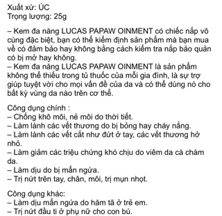 Kem đa năng Lucas’ papaw ointment