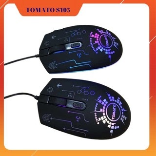 Chuột gaming led TOMATO S105 dáng gaming cực đẹp,chuột máy tính có dây