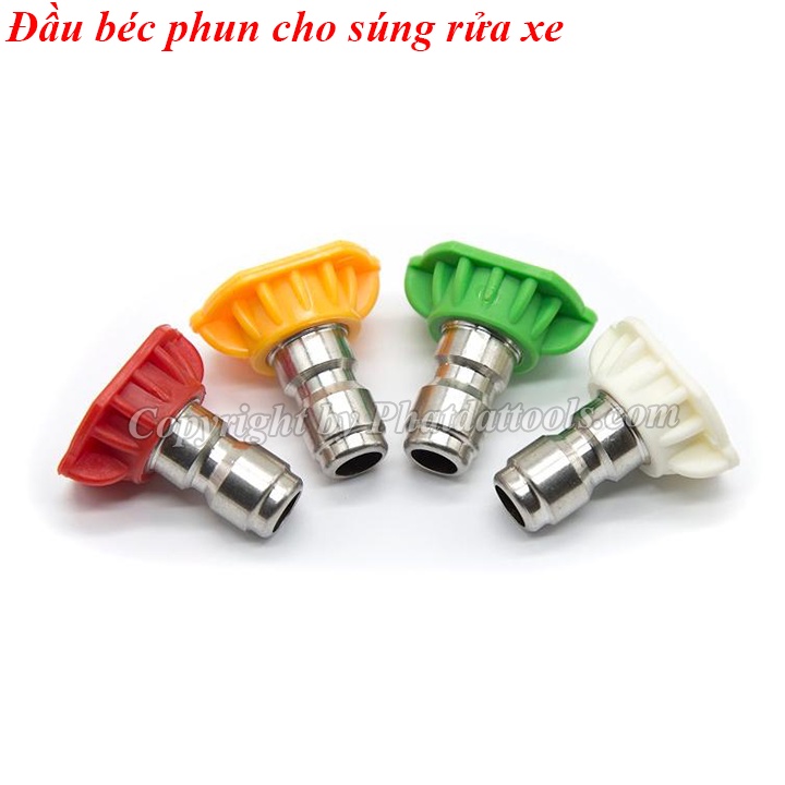 Đầu béc xịt rửa xe chỉnh tia 0-15-25-40 độ -Béc rửa xe đài loan gắn đầu súng rửa xe các loại