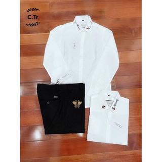 Top bán chạy - SET ÁO SƠ MI QUẦN ÂU THÊU ONG - Cực đỉnh