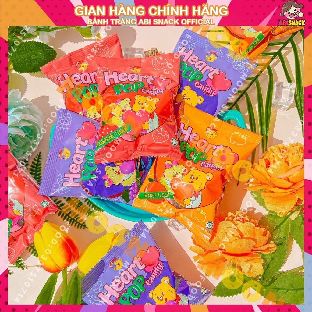 1 Gói kẹo nhẫn kim cương RingPop/HeartPop/DiaMond Pop/3 gấu Thái Lan ăn vặt bánh kẹo gói 10g