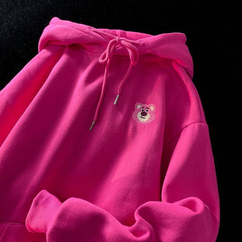 Áo Hoodie Cỡ Lớn 150Kg Hình Gấu Dâu Tây Ba Chiều Phong Cách Đường Phố Mỹ Niche C Cho Nữ
