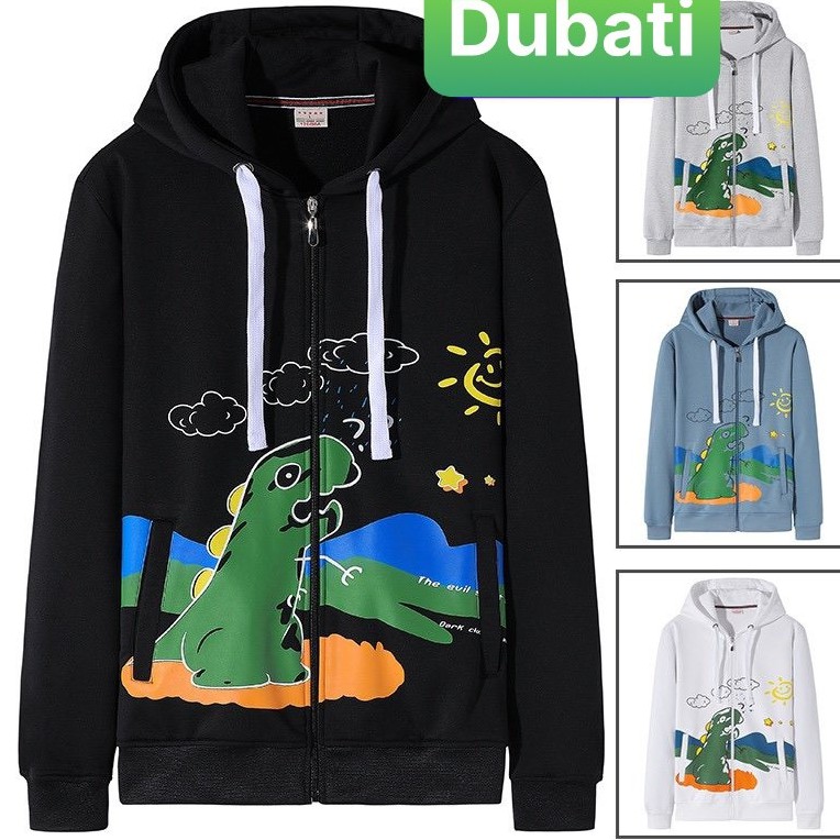 ÁO HOODIE, ÁO KHOÁC KHỦNG LONG DÂY KÉO CHẤT VẢI DÀY MỊN PHONG CÁCH UNISEX- DUBATI FASHION