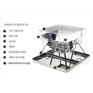 Bếp nướng BBQ inox AREMES xếp gọn du lịch - Cao Cấp