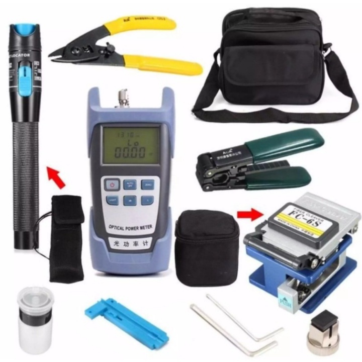 Bộ Dụng Cụ Thi Công Cáp Quang Cao Cấp 9 món + Tặng 1 Lọ Đựng Xăng Và Túi Đựng Gọn Gàng - Bảo hành 24 Tháng