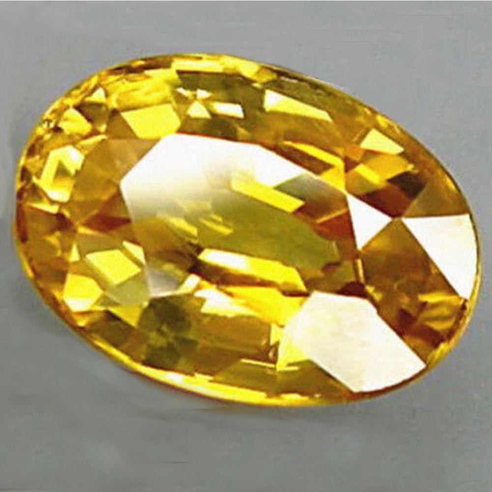 Đá Sapphire Hình Oval Màu Vàng 10x14mm