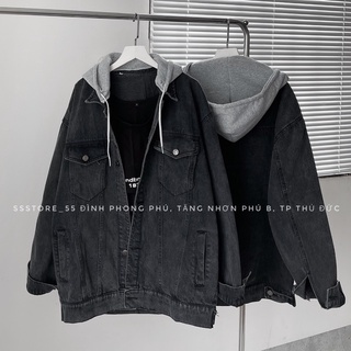 Áo khoác jeans có nón form rộng unisex nam nữ