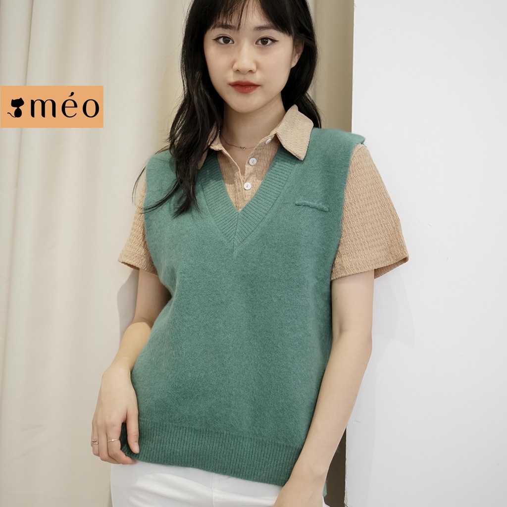 Áo len gile hoạ tiết trơn basic Pentagon [ Méo Shop ] | BigBuy360 - bigbuy360.vn
