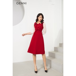 [Mã FAMALLT5 giảm 15% đơn 150k] Đầm nơ eo GV011 - Genni