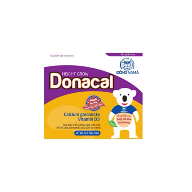 DONACAL Bổ Sung Canxi và Vitamin D cho Bé - Dạng ống siro đã chia sẵn liều liện lợi