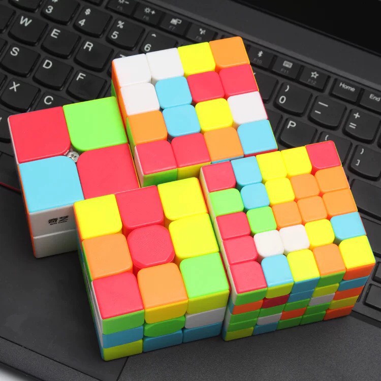 Combo Rubik 2x2, 3x3, 4x4, 5x5 - Bộ 4 Rubik Không Viền Stickerless